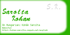 sarolta kohan business card
